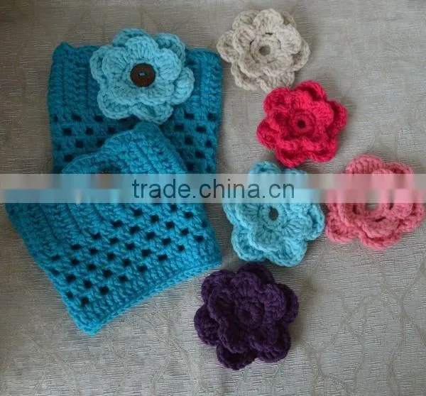 Varies Colors Flower Crochet Patterns for Knitted Leg Warmers photo-5