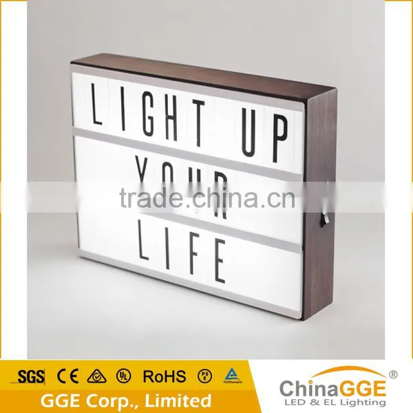 Custom ABS Material Light up Your Life a4 Cinematic Light Box Letters With Batteries