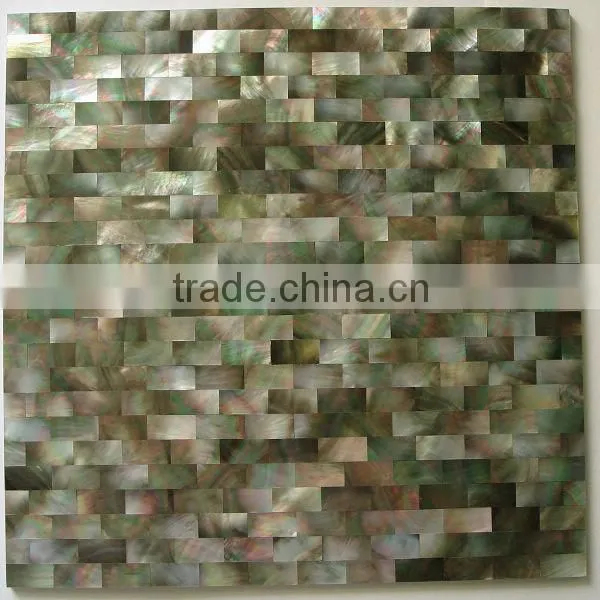 Black Mother of Pearl Shell Mosaic Brick Tile for Home ,bathromm Decor photo-2