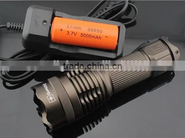 1149 Rechargeable 10w High Power T6 Led Power Style Flashlight Use 1*26650 Battery photo-6