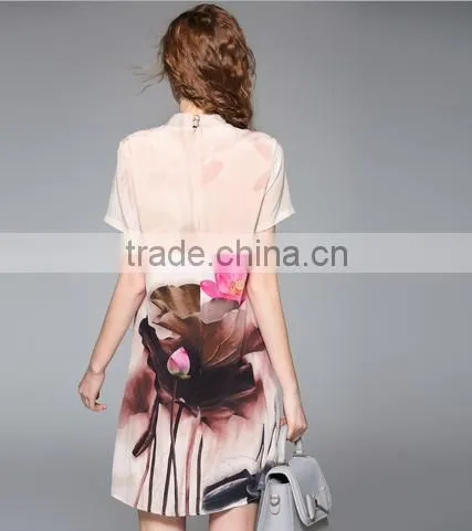 2016 Summer New Silk Dress Designer With Western Style photo-3