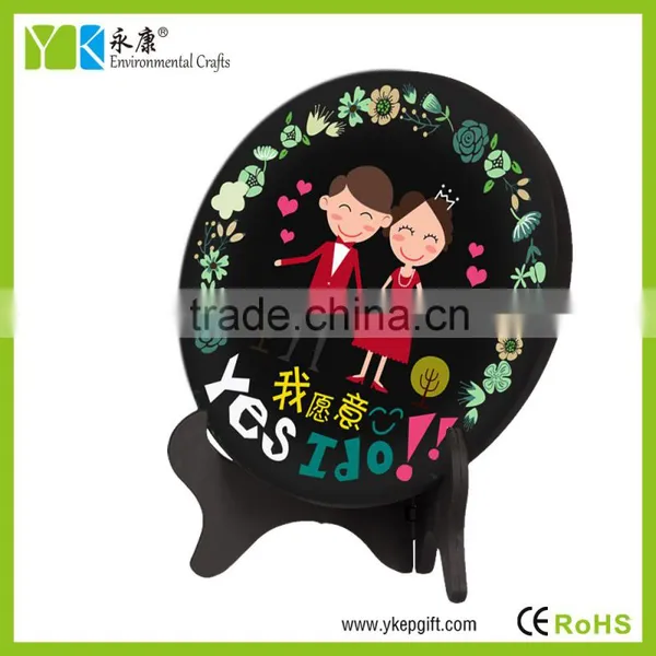Yes I do Personalized Carved and Painted Plate Shape Customized Wedding Favours for Guests photo-2