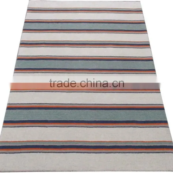 Stripes Designs Hand Loom Cut Pile Wool Rugs