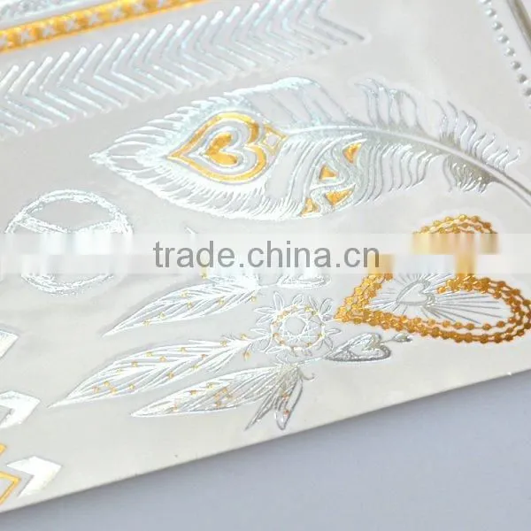 Wholesale Dazzling Metallic Temporary Tattoos Gold Body Art Tattoos Waterproof Fake Jewelry Tattoos Manufacturer photo-5