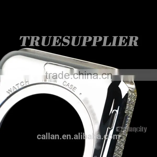 Factory Price Luxurious Silvery Back Cover With Diomand for Apple Watch Housing Gold Plating Case for Apple Watch With Diomands photo-5