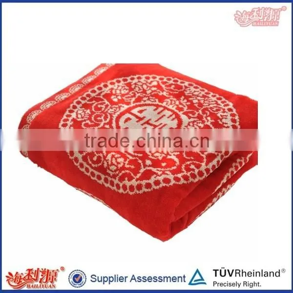 High Quality Red Jacquard Wedding Cotton Gift Towel photo-2