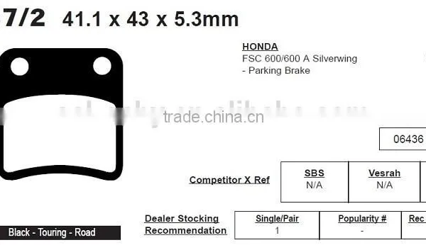 SCL-2012040406 FSC 600 China Top Quality Universal Motorcycle Brake Disc Pads photo-2