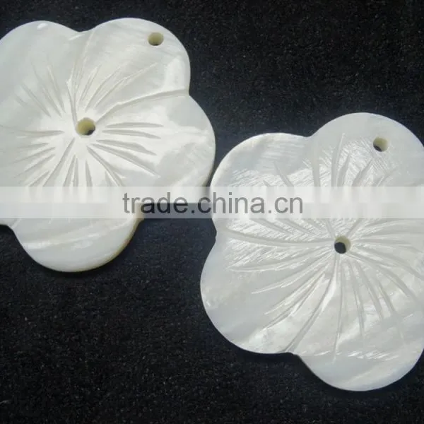Exclusive Rare Arrival Mother of Pearl Gemstone With Beautiful Flower Carving for Pendant Earring Jewelry and Wire Warp photo-2
