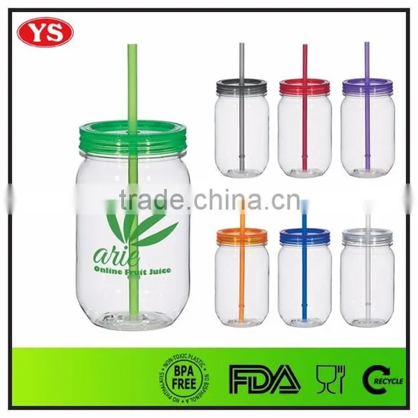 25 oz Single Wall Plastic Acrylic Jars With Straw and Lid photo-6