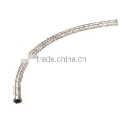 AN4 Stainless Steel Braided Fuel Oil Line Hose Silver 0.3m 12in photo-3