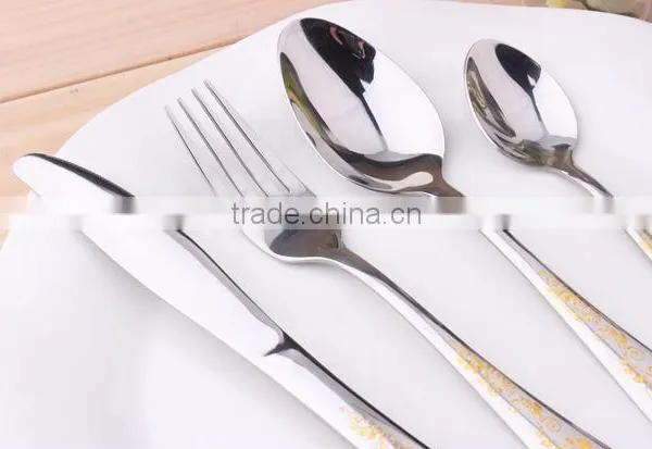 High Grade Gold Plated Stainless Steel Flatware Set Wholesale Gold Knife Fork Set KX-S148 photo-6