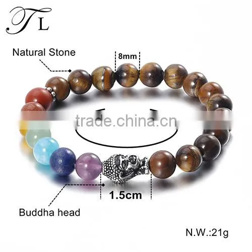 2016 Buddha Beads Bracelets For Tiger Eye Stone Bracelet photo-2