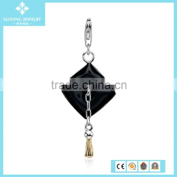 Silver Color Graduation Cap Charm in Sterling Silver photo-3