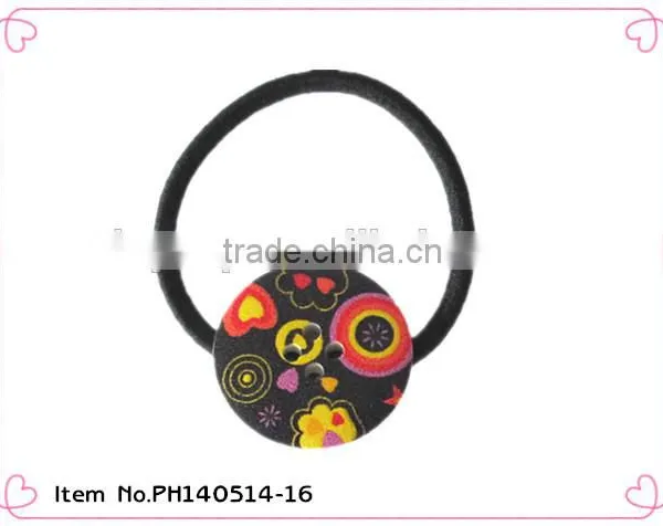 2014 Hot Sale Girls Elastic Hair Ties With Button photo-2