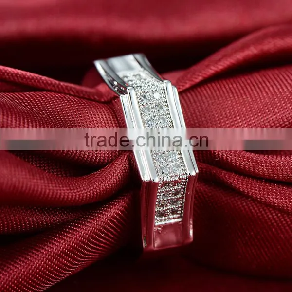 925 Sterling Silver Ring Inlay Diamond,silver Ring Designs for Girl photo-4