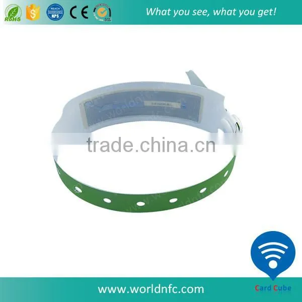 Logo Print One Time Use Paper 13.56Mhz NTAG213 RFID NFC Wristband photo-3