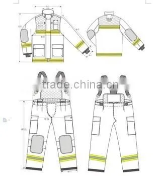 Europe Standarda Fire Fighting Uniform / EN 469 Firesuit photo-2