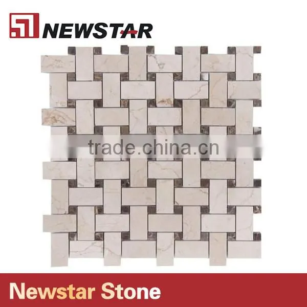 Newstar DIY Honed Marble Basketweave Mosaic Floor Bathroom Pattern Tile photo-3