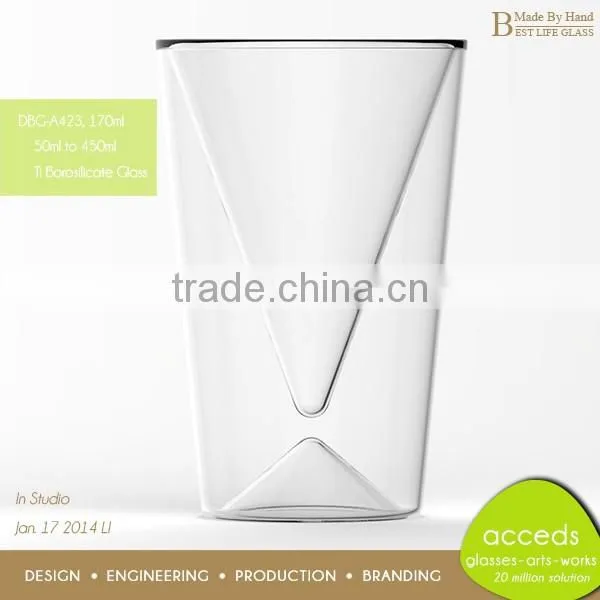 High Quality Free Design Hot Sale Heat Resistant Double Wall Glass Tea Cup photo-5