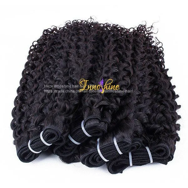 Innoshinehair Wholesale Virgin Brazilian Jerry Curly Hair Weft Hair Weaving photo-2