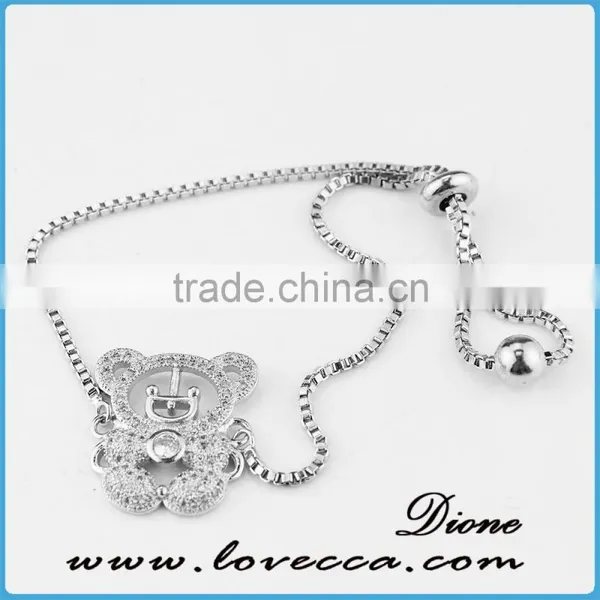 24Kt Gold Bracelet Micropave CZ Girls Gold Chain Bracelet photo-6