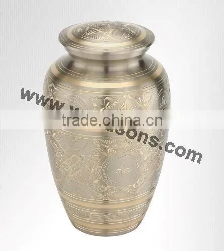 Fancy Home Use Round Urn | Wholesale Solid Urns | Cremation Urn Flower Arrangements photo-6