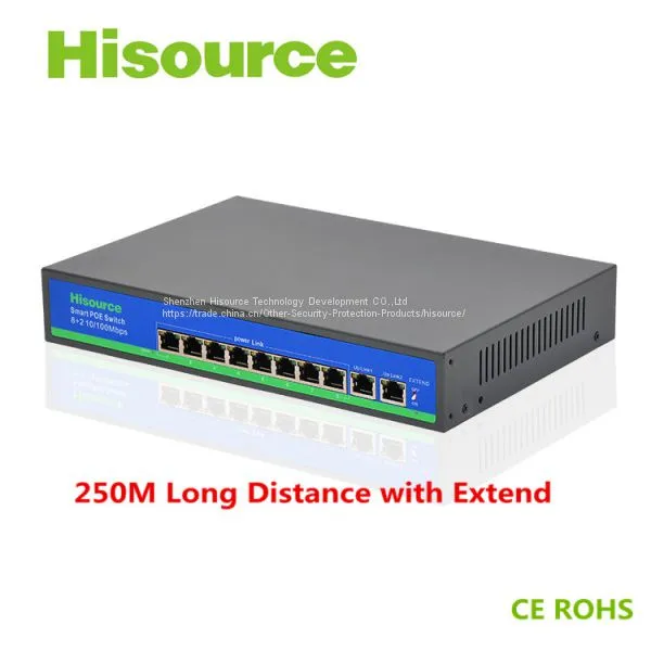 Hisource 8+2 250m Long Distance 48v Poe Switch photo-4