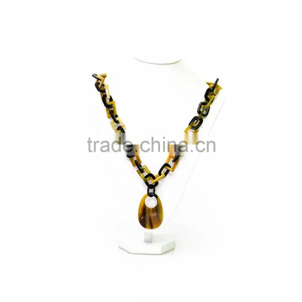 100% Buffalo Horn Necklace/fashionablehorn Jewelry Made in Vietnam/natural and Eco-friendly Material photo-2