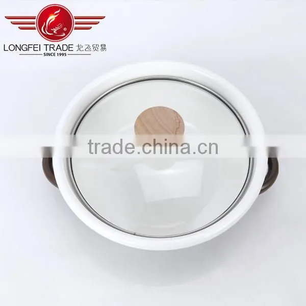 Eco-friendly Kitchenware Enamel Cookware/ Enamel Crock Pot With Glass Lid photo-3