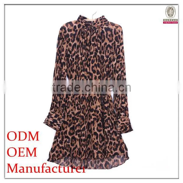 New Arrival Spring Summer 100% Polyester Leopard Print Lady Sexy Clothes