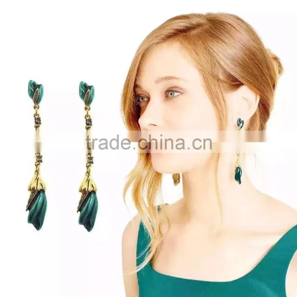 New Alloy Painting Colors Flower Design Choker Necklace& Earrings for Women photo-2