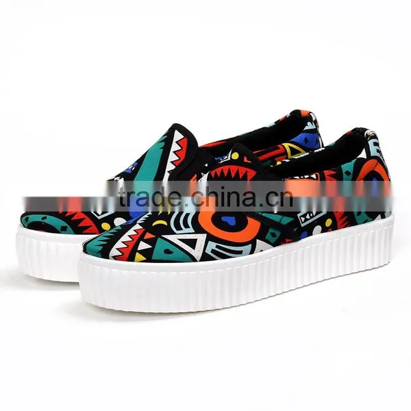 2016 Women Flat Shoes Canvas Slip on Shoes From China Shoe Factory photo-3