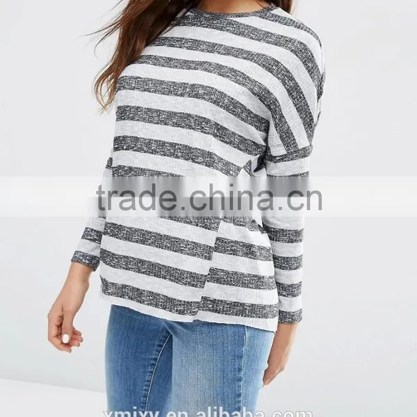Textured Stripe Rib Custom t Shirt Wholesale China photo-3