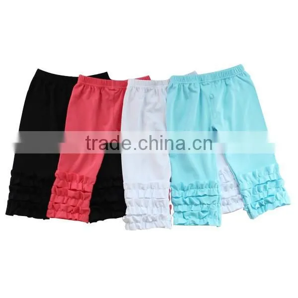 Wholesale Toddler Leggings Fitting Ruffle Boutique Girls Pants Kids Cotton Pants photo-5