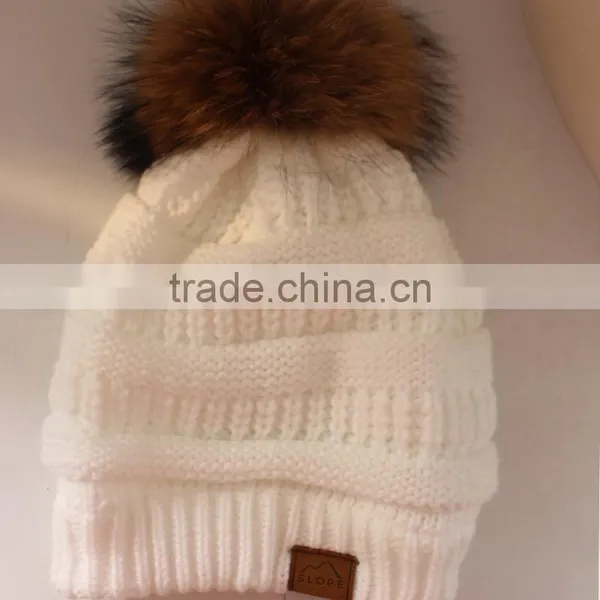 Myfur Wholesale Custom Made Real Fur Pom Winter Hat Women Fur Ball Knit Hat photo-5