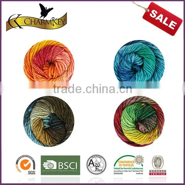 Charmkey Wool Polyester Blend Fabric Women Knitting Yarn Melange Yarn Multiple Color photo-3