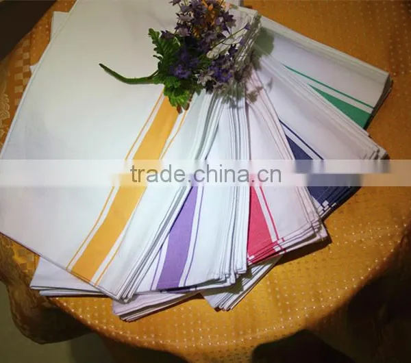 2015 New Color Plain White With Romantic Violet Strip Kitchen Tea Towel photo-5