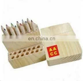 Mini Color Pencils in Wooden Box