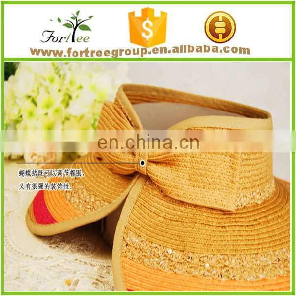 Custom Sport Running Cheap Straw Sun Visor Hats for Women photo-5