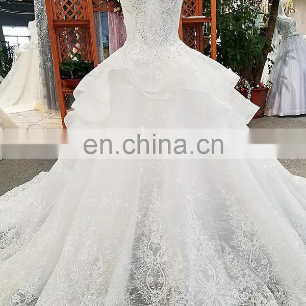 LS00348 off Shoulder Elegant Ivory Peplum Long Train Lace up Organza Wedding Gowns Philippines photo-6