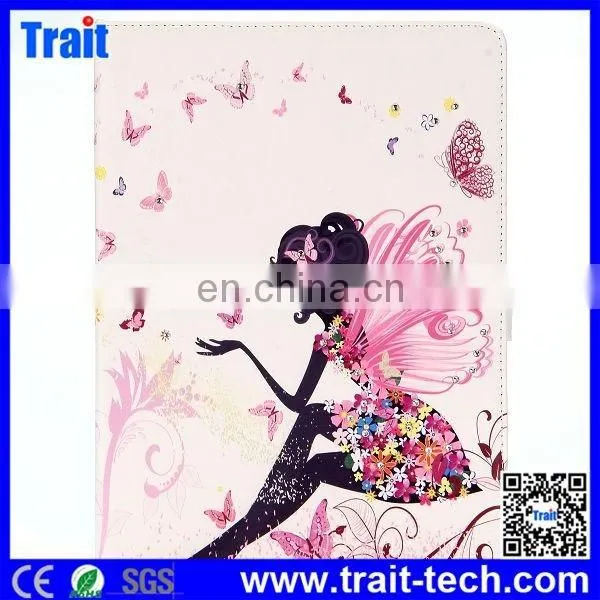 2015 New Fashion Magnetic Buckle Cute Girl Diamond Studded Leather Case for IPad Air2 photo-3