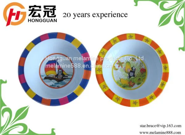 Food Grade High Quality Melamine Children Bowl With Cute Cartoon Printing