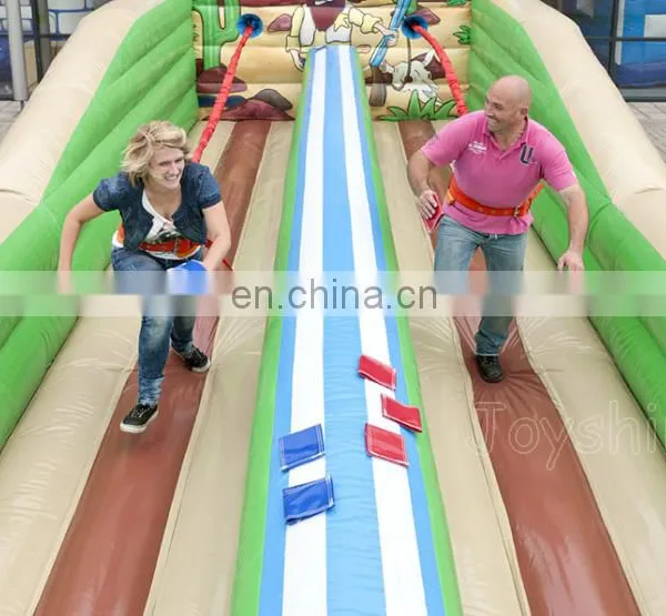 Western Theme Inflatable Bungee Run Wipeout Sport Game For Sale photo-5