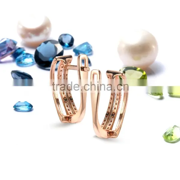 14K Rose Gold Earring With Diamonds photo-4