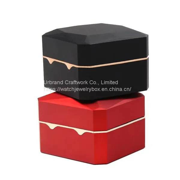 Octagonal Phnom Penh Watch Box With LED Light Baking Paint Watch Storage Box Watch Jewelry Box in Stock photo-5