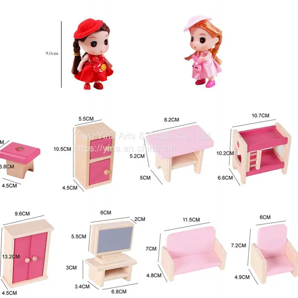 Montessori Toddler Children Toys House Simulation House Diy Wooden Dollhouse DIY Pink Doll House Cottage photo-3