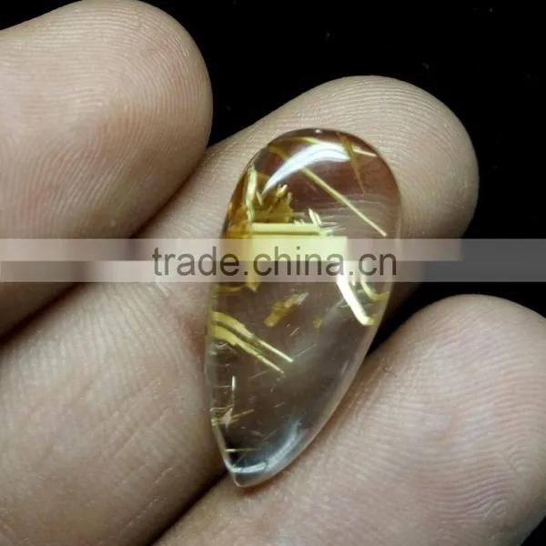 Natural Yellow Rutile Cabs Stone Wire Wrapped Rutile / Smooth Rutile photo-3
