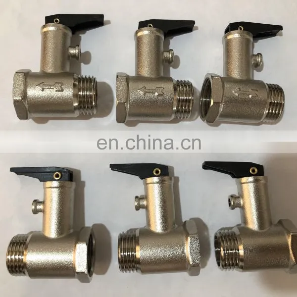 Electric or Solar Water Heater Brass Safety Valve 1/2