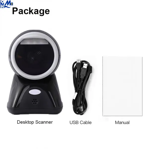 Desktop Barcode Scanner Wireless Qr Reader 1d 2D Screen Platform for POS PC Supermarket Store Retail Mall photo-2