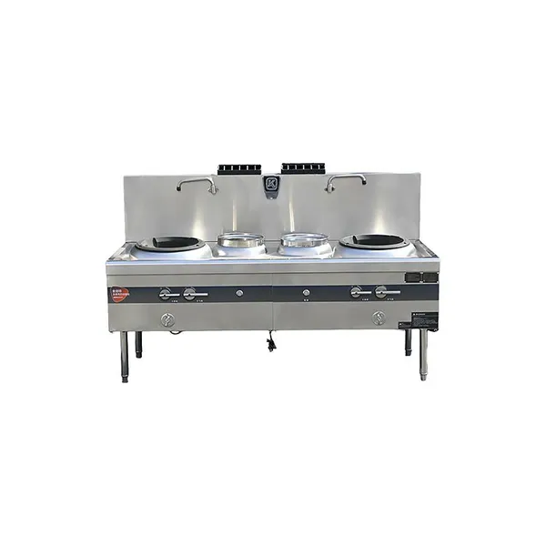 Silent & Energy-Saving Type A Brick Series Natural Gas Double Wok & Double Warm Stove photo-3